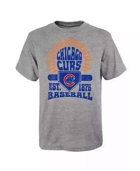 Серая футболка Chicago Cubs Sun Burst для мальчиков и девочек Outerstuff, серый