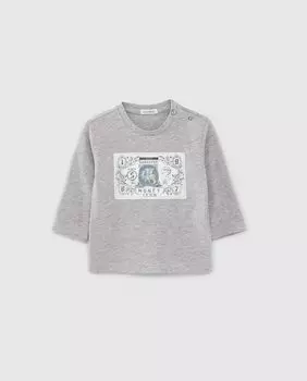 Серая футболка для мальчика с длинными рукавами IKKS, серый