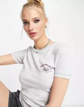 Серая футболка для малышей Topshop с рисунком для легкой атлетики