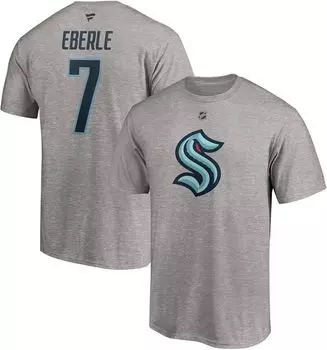 Серая футболка игрока NHL Seattle Kraken Jordan Eberle #7