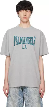 Серая футболка колледжа Palm Angels