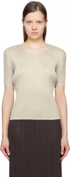 Серая футболка New Colorful Basics 4 PLEATS PLEASE ISSEY MIYAKE