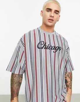 Серая футболка оверсайз с городским принтом ASOS DESIGN