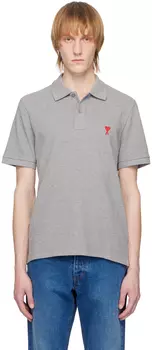 Серая футболка-поло Ami de Cur AMI Alexandre Mattiussi