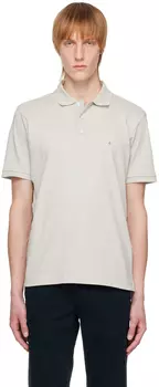 Серая футболка-поло интерлок rag & bone