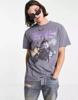 Серая футболка Reclaimed Vintage Inspired с лицензионным принтом Prince