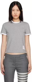 Серая футболка Ringer Thom Browne