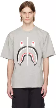 Серая футболка с акулой BAPE