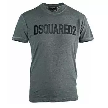 Серая футболка с бархатным логотипом Dsquared2, серый