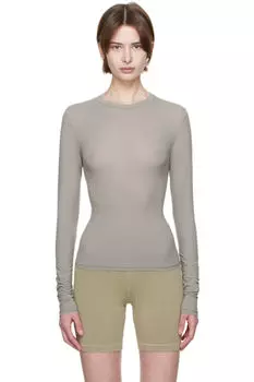 Серая футболка с длинным рукавом Fits Everyone SKIMS