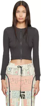 Серая футболка с длинным рукавом с разрезами Eckhaus Latta