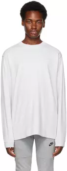 Серая футболка с длинным рукавом Solo с логотипом Swoosh Nike