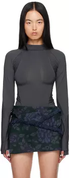 Серая футболка с длинным рукавом Track HYEIN SEO