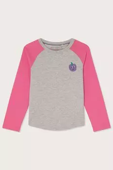 Серая футболка с длинными рукавами реглан Monsoon, серый