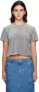 Серая футболка с фурнитурой Wooyoungmi