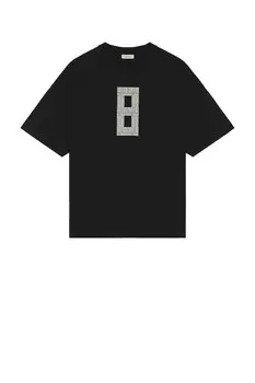 Серая футболка с коротким рукавом 8 и принтом Fear Of God, черный