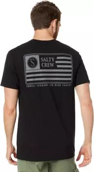 Серая футболка с короткими рукавами Freedom Flag Salty Crew, черный