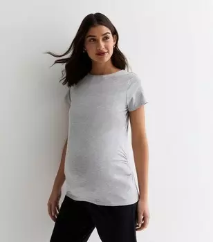Серая футболка с круглым вырезом для беременных New Look, серый