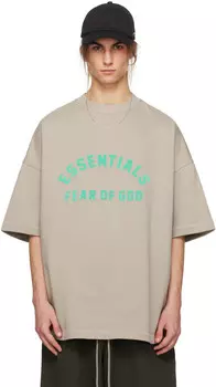 Серая футболка с круглым вырезом Fear Of God Essentials, цвет Seal