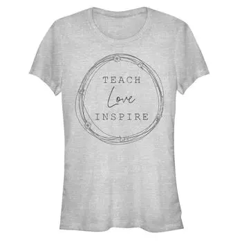 Серая футболка с курсивным рисунком для юниоров "Teach Love Inspire" Licensed Character