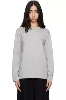 Серая футболка с логотипом Comme des Garons Shirt