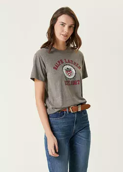 Серая футболка с логотипом Polo Ralph Lauren