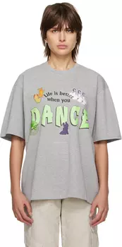 Серая футболка с надписью \Dance Cartoon\"" TheOpen Product