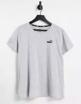 Серая футболка с небольшим логотипом Puma Plus Essentials