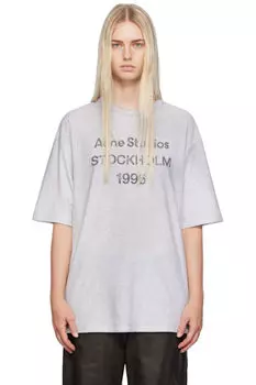 Серая футболка с принтом Acne Studios