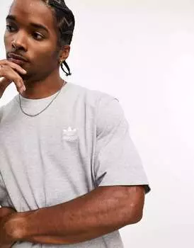 Серая футболка с трилистником adidas Originals