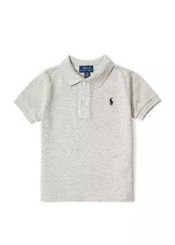 Серая футболка с воротником-поло для мальчика Polo Ralph Lauren