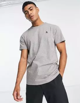 Серая футболка Scalpers с черепом