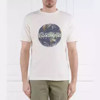 Серая футболка стандартного кроя S-daule ss whitecap Napapijri, бежевый