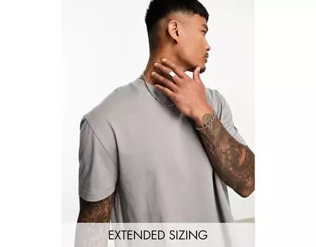Серая футболка свободного кроя с круглым вырезом ASOS DESIGN