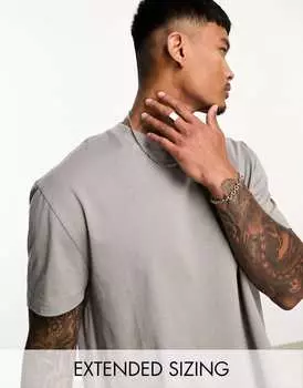 Серая футболка свободного кроя с круглым вырезом ASOS DESIGN