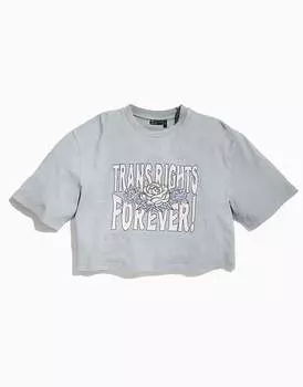 Серая футболка унисекс ASOS DESIGN – PRIDE = укороченный крой с принтом на груди