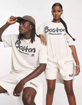 Серая футболка унисекс Boston New Balance