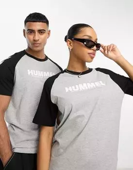 Серая футболка унисекс Hummel Blocked