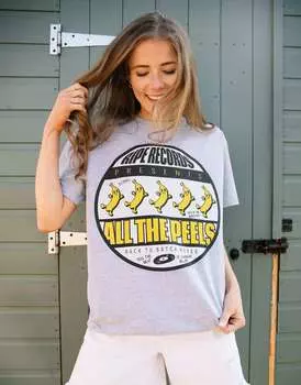 Серая футболка унисекс в стиле ретро с графическим принтом Batch1