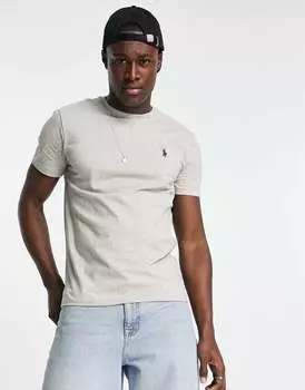 Серая футболка узкого кроя с круглым вырезом Polo Ralph Lauren