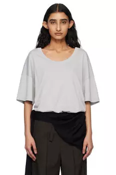 Серая футболка в рубчик LEMAIRE