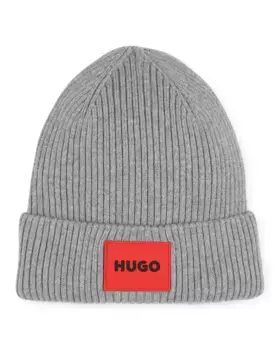 Серая хлопковая детская шапка Hugo