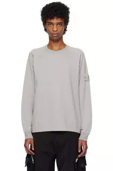 Серая хлопковая флисовая толстовка-стрейч Stone Island