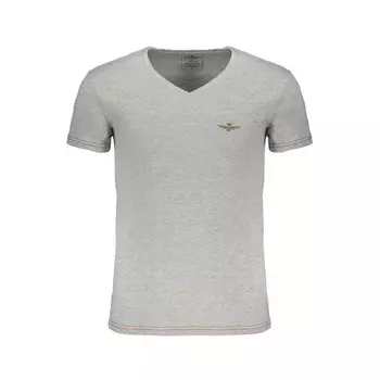 Серая хлопковая футболка Aeronautica Militare