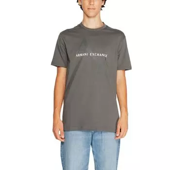Серая хлопковая футболка Armani Exchange
