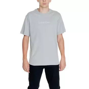 Серая хлопковая футболка Calvin Klein