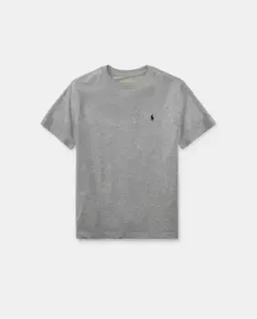 Серая хлопковая футболка для мальчика Polo Ralph Lauren, серый