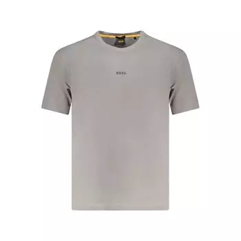 Серая хлопковая футболка Hugo Boss