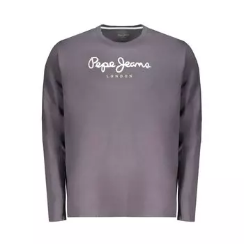 Серая хлопковая футболка Pepe Jeans