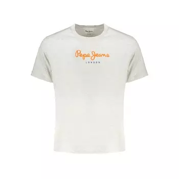 Серая хлопковая футболка Pepe Jeans